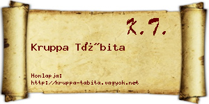 Kruppa Tábita névjegykártya